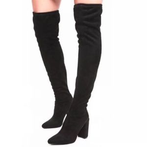 STEVE MADDEN BLACK SUEDE OVER THE KNEE BOOTS | SIZE 7.5
